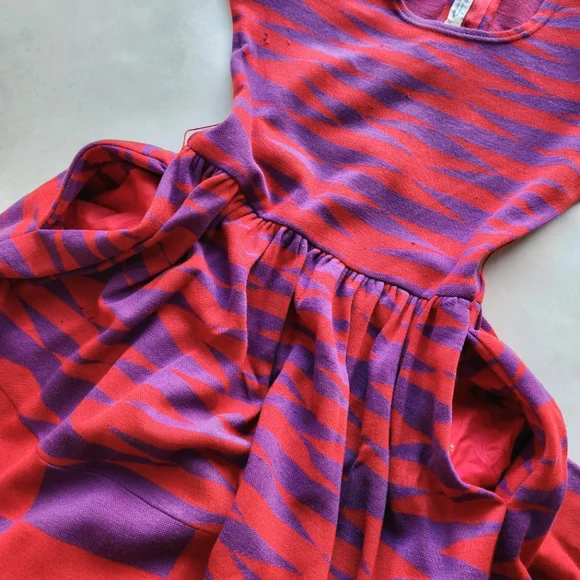Vintage l. Magnin Rudi Gernreich Purple Red Long Sleeve Dress 10 - Picture 15 of 16